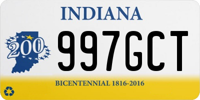 IN license plate 997GCT
