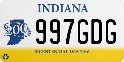 IN license plate 997GDG