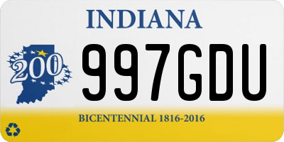 IN license plate 997GDU