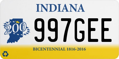 IN license plate 997GEE