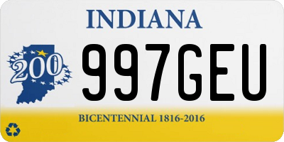 IN license plate 997GEU