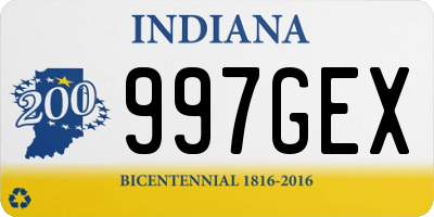 IN license plate 997GEX