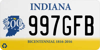 IN license plate 997GFB