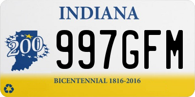 IN license plate 997GFM