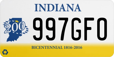 IN license plate 997GFO