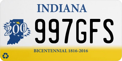 IN license plate 997GFS