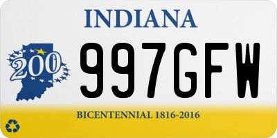 IN license plate 997GFW