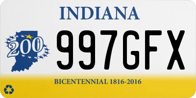 IN license plate 997GFX