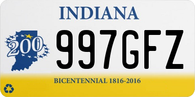 IN license plate 997GFZ