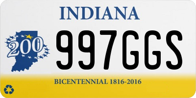 IN license plate 997GGS