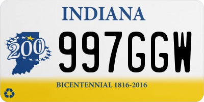 IN license plate 997GGW