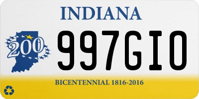 IN license plate 997GIO