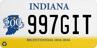 IN license plate 997GIT