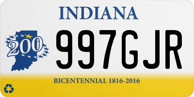 IN license plate 997GJR