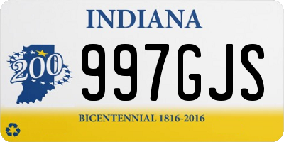 IN license plate 997GJS