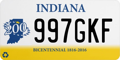 IN license plate 997GKF