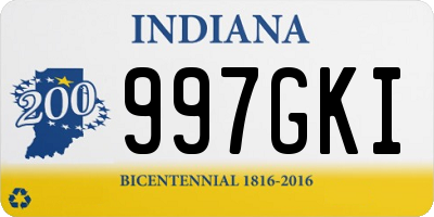 IN license plate 997GKI