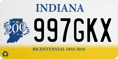 IN license plate 997GKX
