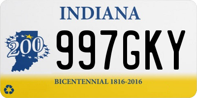 IN license plate 997GKY