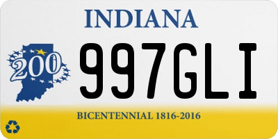 IN license plate 997GLI