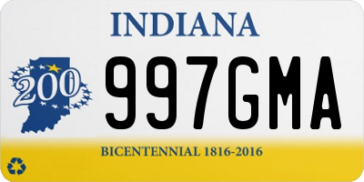 IN license plate 997GMA