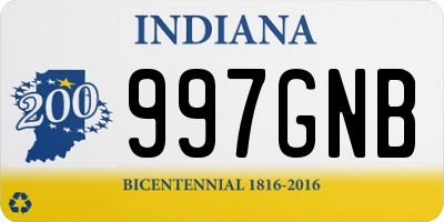 IN license plate 997GNB