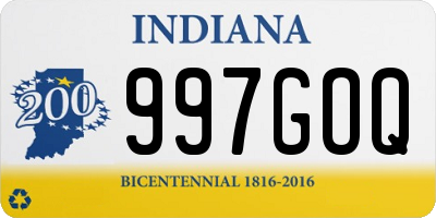 IN license plate 997GOQ