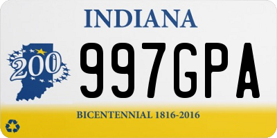 IN license plate 997GPA