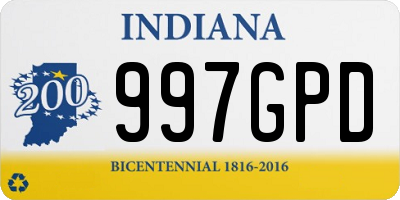 IN license plate 997GPD