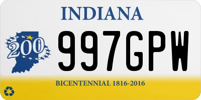 IN license plate 997GPW