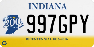 IN license plate 997GPY