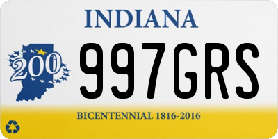 IN license plate 997GRS