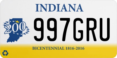 IN license plate 997GRU