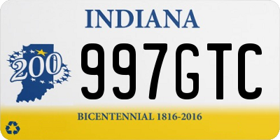 IN license plate 997GTC