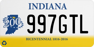 IN license plate 997GTL