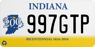 IN license plate 997GTP