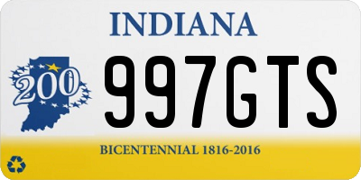 IN license plate 997GTS