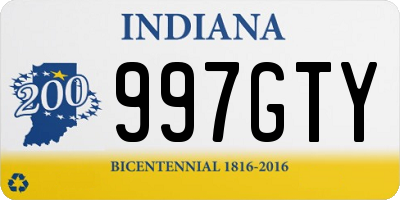 IN license plate 997GTY