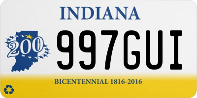 IN license plate 997GUI