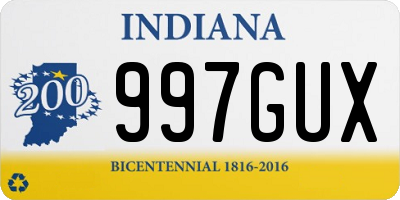 IN license plate 997GUX