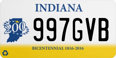 IN license plate 997GVB