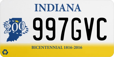 IN license plate 997GVC