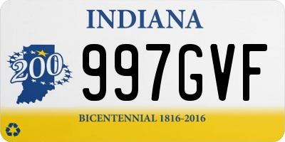 IN license plate 997GVF