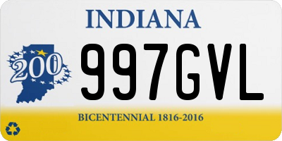 IN license plate 997GVL