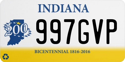 IN license plate 997GVP