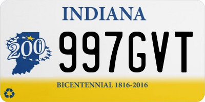 IN license plate 997GVT