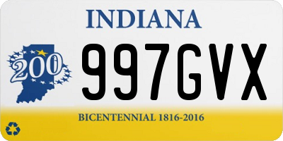 IN license plate 997GVX