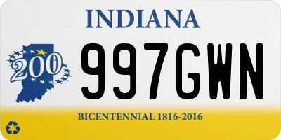 IN license plate 997GWN