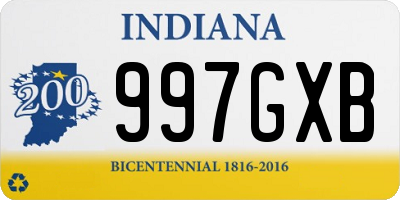 IN license plate 997GXB