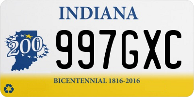 IN license plate 997GXC